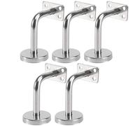DOITOOL 5 Soportes De Pasamanos De Acero Inoxidable Sólido Para Pared Soporte Para Barandilla De Escalera Interior Y Exterior Instalación Fácil Uso En Hoteles Gimnasios Y Viviendas (3.14X2.36X1.96In)