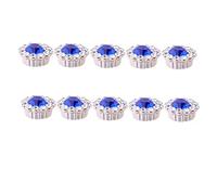 DOITOOL 50 Piezas Adornos Abs Forma de Flor Decoración de Diademas Embellecedores Autoadhesivos Manualidades Azul