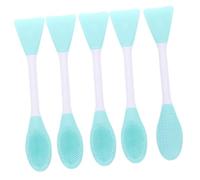 DOITOOL 5piezas Brochas De Silicona Para Doble Cabeza Aplicadores Para Limpieza y Cepillos De Maquillaje Para Profesional y Azul