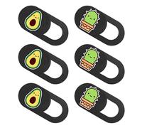 DOITOOL 6 Fundas para Cámara de Ordenador Diseño de Aguacate y Cactus, Cubre Cámara Portátil de Abs Fácil de Instalar para Privacidad y Protección