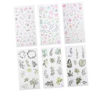 DOITOOL 6 Juegos Pegatinas Diy Washi de Calcomanías Botánicas Adhesivas para Álbumes y Manualidades Decorativas y para Planificadores y Scrapbooking