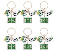 DOITOOL 6 Llaveros de Fútbol: Miniaturas de Campo Y Balón de Fútbol - Recuerdos Conmemorativos Del Equipo - Regalos para Fiestas de Cumpleaños Y Graduaciones