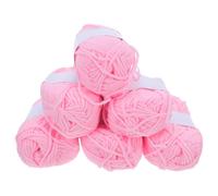 DOITOOL 6 Madejas de Hilo de Algodón Leche 5 Hebras Color Rosa Claro Hilo Suave para Tejer a Mano Adecuado para Mantas Suéteres Amigurumis y Manualidades DIY