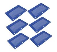 DOITOOL 6 Piezas Bolsas de Lápiz de Oxford Transparente con Organizador de Estación de Oficina Multifuncional y Ligero de Anillas y Material Escolar