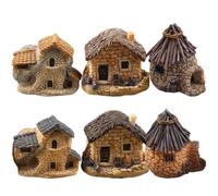 DOITOOL 6 Piezas Casita de Resina Casa en Miniatura para Micropaisajes y Decoración del Hogar Adorno de Casa para Escritorio Compacta Decorativa Color Aleatorio
