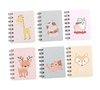 DOITOOL 6 Piezas Cuadernos de Bolsillo Mini Cartoon Animales Notas Diario Oficina Estudiantes Planificador Portátil Multiusos Diseño Aleatorio