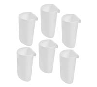 DOITOOL 6 Piezas Cubos Colgantes para Carrito Cestas Plásticas Blancas para Almacenamiento Portátil Salón Resistentes y Fáciles de Limpiar para Organizar Utensilios y Productos Pequeños