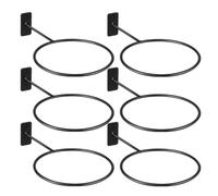 DOITOOL 6 Piezas Estante de Pared de Hierro Negro para Almacenamiento de Balones Deportivos, Fácil Instalación y Ajuste, Compatible Baloncesto y Rugby, Adecuado para Escuelas y Áreas