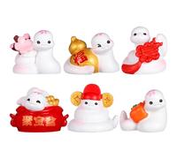 DOITOOL 6 Piezas Miniatura de Serpientes de Resina para Decoración de Año Figuras Pequeñas para Paisajes Miniatura Adorno de Escritorio y Coche Decoración Artesanal para Hogar y Oficina