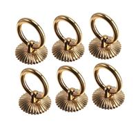 DOITOOL 6 Tiradores de Anillo Dorados para Armarios y Cajones Tamaño 29X28 MM Estilo Antiguo Europeo Tiradores Metálicos para Muebles Pomos para Cómoda y Gabinete Uso para Armarios y