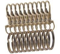 DOITOOL 60 Piezas Llaveros con Hebilla de Aleación de Zinc Cierre Tipo Mosquetón Vintage Anillas Desmontables para DIY Accesorios Resistentes para Llaves y Bolsos Color Bronce Antiguo