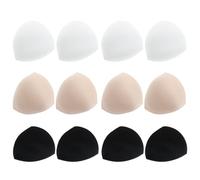 DOITOOL 6pares Almohadillas Triangulares para Sujetador Transpirables Reutilizables Inserciones Finas para Sujetador Deportivo Bralette Bikinis y Vestidos sin Tirantes Talla S Negro