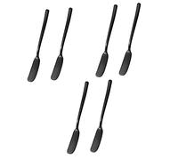 DOITOOL 6piezas Cuchillo Untar De Acero Inoxidable De Cuchillo Para Queso y Mantequilla Para Untar Mermelada y Decorar Pasteles Utensilios De Cocina Negro