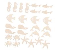 DOITOOL 7 Piezas de de Madera sin Terminar Animales del Océano Manualidades Decoración Pintura Proyectos de Bricolaje Fiesta Arte
