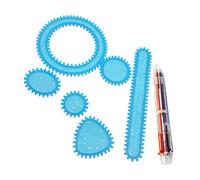 DOITOOL 7 Piezas Regla de Dibujo para Estudiantes de Plantillas de para Material de Papelería Azul para Desarrollo de Habilidades