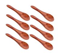 DOITOOL 8 piezas Cucharas Pequeñas Madera Maciza Cucharas Postre Mini para Especias Azúcar y Degustación Cocina Comedor Natural Artesanal