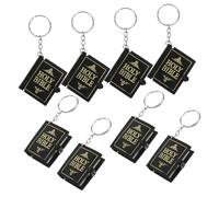 DOITOOL 8 Piezas Llaveros Biblia Miniatura Colgantes Religiosos para Llaves y Bolsos Adorno Versátil para Regalos de Comunión Invitados Decoración Práctica y Moderna