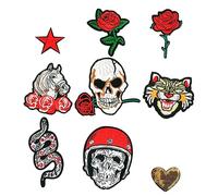 DOITOOL 9 Piezas Parches de de Calavera Punk Parche para Ropa Mochilas y Decoraciones Aplicación por Plancha