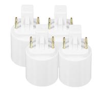 DOITOOL Adaptador De Portalámparas Convertidor De Casquillo G24q a E27, Resistente Al Calor Pbt, Compatible Bombillas Led Para Hogar y Oficina, Pack 4 Unidades, Voltaje Ac100-230v