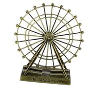 DOITOOL Adorno de Rueda de Hierro Vintage para Decoración del Hogar, Modelo de Noria Estilo Retro en Color Cobre Antiguo, Pieza Artesanal para Escritorio, Gabinetes y Ambiente Decorativo