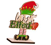DOITOOL Adorno Navideño para Mesa de Madera Creativo y Festivo, Letrero Artesanal para Decoración de Navidad en Mesa o Dormitorio, Embellece el Ambiente