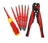 DOITOOL Alicates Crimpeado y Destornilladores Eléctricos Aislados Kit para Electricistas Herramientas Ergonómicas y Duraderas para Terminales y Reparación Profesional