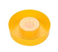 DOITOOL Alimentador para Abejas 2 Piezas Redondo Amarillo Plástico Comedero Rápido Agua y Comida Herramienta Apicultura Suministros para Colmena Fácil Limpieza y Uso