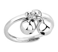 DOITOOL Anillo de Dedo Ajustable Abierto Doble Campana, Joyería para Mujer, Accesorio Versátil para Celebraciones y Día a Día