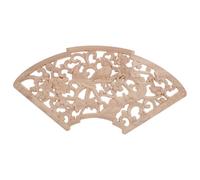 DOITOOL Aplique Tallado de Madera Beige en Forma de Abanico para Puertas y Armarios, Decoración Elegante Artesanía Hueca Adecuado para Espacios de Vida