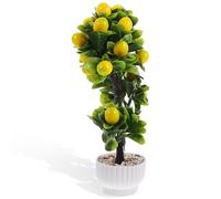 DOITOOL Árbol Bonsái Artificial Limón Falso con Maceta Planta Decorativa Simulada para Hogar Oficina Jardín Centro de Mesa Compacto para Interior y Exterior