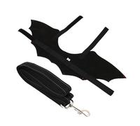 DOITOOL Arnés para Mascotas Pequeño con Correa y Alas de Murciélago Decorativas Arnés de Pecho para Gatos y Perros Diseño para Halloween y Fiestas Color Botón Aleatorio