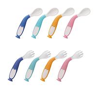 DOITOOL Baby Cutlery Utensilios para Bebés Cucharas Forks Forks: Fabricación de Ni?os de Entrenamiento Bendible Auto- Alimentación Aprendizaje Self Feeding Baby Spoon