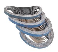 DOITOOL Bandas de Lijado para Lijadora de Banda, 40 Piezas (40/60/80/120), Abrasivo de Zirconia Azul, para Acero Inoxidable y Metal, Rollos de Papel Lijador para Pulido y Esmerilado