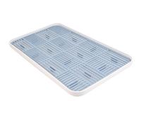 DOITOOL Bandeja de Drenaje Doble Capa para Hogar Plato Escurridor Rectangular Grande en PP Azul Nórdico Frutero Multifunción Antideslizante para Juego de Té y Cocina Doméstica