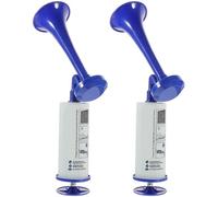 DOITOOL Bocina de Aire Portátil Azul, Bomba de Empuje Manual, 2 Piezas para Animar Eventos Deportivos, Fiestas y Celebraciones, Cuerno de Vítores para Fans en Fútbol y Actividades al Aire