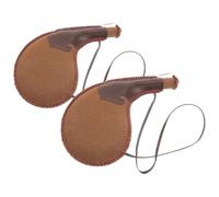 DOITOOL Bolsa de Odres de Vino Tradicional 30 Cm Cuero PU Natural, 2 Piezas Portátiles para Senderismo y Camping, Cantimplora Ligera Especial para Almacenamiento de Color Color Aleatorio