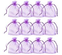 DOITOOL Bolsas de Organza Morado Oscuro 7x9 Cm 100 Piezas con Cordón, Bolsitas para Regalos y Almacenamiento, Ideales para Especias, Dulces y Fiestas