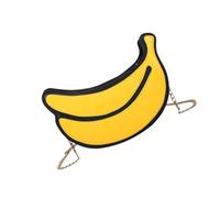 DOITOOL Bolso Bandolera con Forma de Plátano Divertido para Mujer y Niña Bolsa Cruzada de Pu Resistente y Ligera para Uso Diario y Viajes Bolso Casual de Cuerpo Cruzado con Cadena