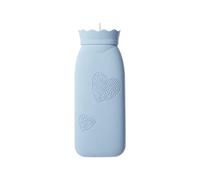DOITOOL Botella de agua caliente de silicona para inyección de agua, calentador de manos, bolsa de agua caliente caliente para el estómago, botella de agua caliente para microondas, horno a prueba de explosiones (azul cielo)