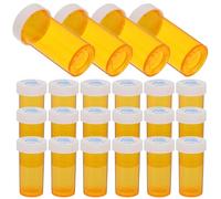 DOITOOL Botellas de Medicina de Viaje 25 Unidades, Organizador de Medicamentos Mini, Plástico PP Alimentario Seguro Tapa a Prueba, Contenedor Protector Resistente Humedad para Cuidado