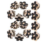 DOITOOL Botones a Presión de Metal Negros Diseño de Flor de 5 Pétalos, 20 Unidades para Blusas y Vestidos, Broches de Seguridad sin Costuras para Ropa de Mujer, Accesorios para Coser
