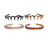 DOITOOL Broche Antideslizante 4 Diademas Unisex para Cabello de Plástico Resistente Diseño Firme y Funcional para Mantener el Cabello Ordenado al Hacer Ejercicio o Lavar el Rostro