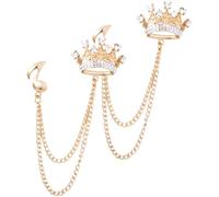 DOITOOL Broche de Cadena Flecos Dorado de Aleación para Traje Hombre, Accesorio de Moda para Festival y Fiesta, Pack de 2 Piezas Diseño de Emblema y Símbolo Musical