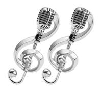DOITOOL Broche de Micrófono y Nota Musical Retro, 2 Piezas, Aleación Resistente, Pin Decorativo para Ropa y Mochilas, Imperdible para Mujer, Accesorio Versátil para Atuendos Musicales