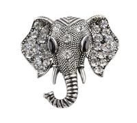 DOITOOL Broche Vintage de Elefante de Aleación Cristales de Imitación, 2 Piezas, Diseño Resistente y Decorativo, Adecuado para Navidad y San Valentín