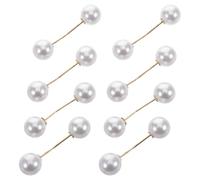 DOITOOL Broches Decorativos de Perlas Blancos 8 Piezas, Alfileres de Botones para Ropa Femeninos, Imperdibles de Escote Invisibles para Fijar Prendas y Evitar Exposición, Accesorios