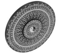 DOITOOL Brújula Feng Shui Giratoria de Aleación Negra 80 Mm con Diseño Bagua y Tai Chi, Mini Brújula Portátil para Decoración del Hogar y Uso en Templos, Adorno Funcional para Orientación