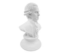 DOITOOL Busto de Mozart de Resina Sintética 15 CM Estatua Blanca de Yeso Figura Decorativa Europea para Hogar Oficina y Galería Escultura Artística de Mesa