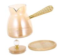 DOITOOL Cafetera Turca de Vidrio con Asa Lateral Aislante para Infusión Manual Café Tetera Decorativa para Hogar