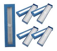 DOITOOL Caja De 5 Piezas Estuche de Firma Casos Paquete para la Pluma Cajas con Ventana Transparente Cajas de bolígrafos para bolígrafos Caja de la Ventana Papel Blue